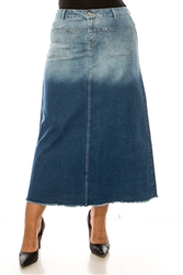 SG-89243X Shades Washed long skirt