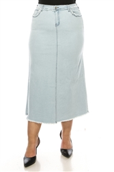 SG-89246X Lt.Indigo long skirt