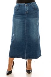 SG-89259X Indigo Wash long skirt