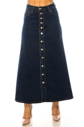 SG-89319  Dark Stone Wash long skirt