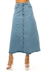 SG-89319  Light Stone Wash long skirt
