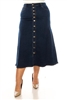 SG-89319X  Dark Stone Wash long skirt