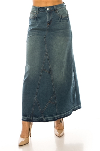 SG-89323 Vintage Wash long skirt