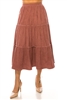 SG-89395 Chestnut midi length skirt