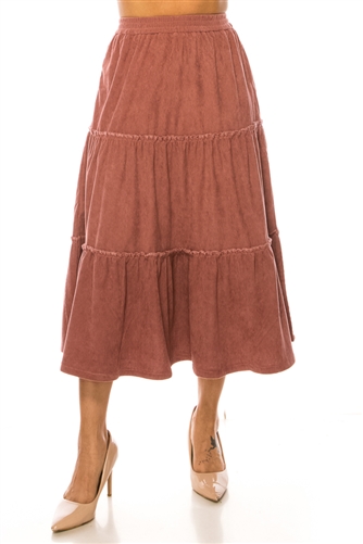SG-89395 Chestnut midi length skirt