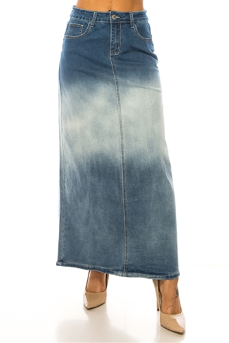 SG-89425 Tri-Zone Wash long skirt