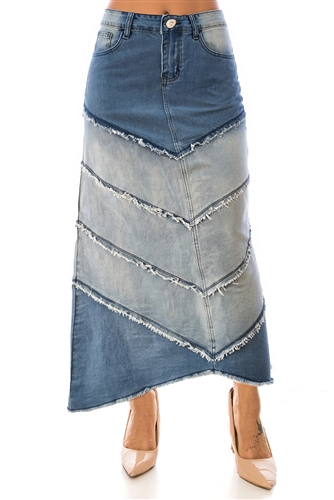 SG-89439 Indigo Blush long skirt