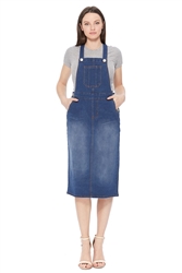 SG-97491D Indigo Wash overall skirt