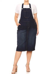 SG-97491XD Dk.Indigo Wash overall skirt