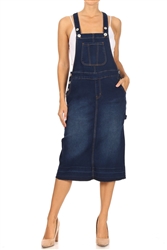 SG-97612B Dk.Indigo Wash overall skirt