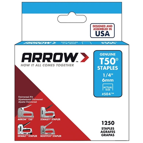 Staples T50 - 1/4" (1250/PKG)