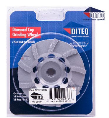 Wheel, Diamond - Cup, 4-1/2" w/ 5/8" Arbor Turbo