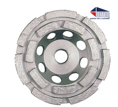 Wheel, Diamond - Cup, 4" w/ 5/8" Arbor (Double Row)