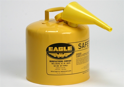 Type I Safety Gas Can- Yellow 5 Gallon
