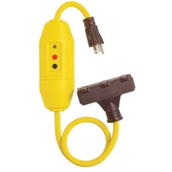 GFCI, In-Line -3 Outlet w/ 3' Cord