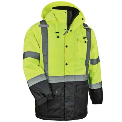 Winter Parka Coat - Hi-Viz Lime 3X