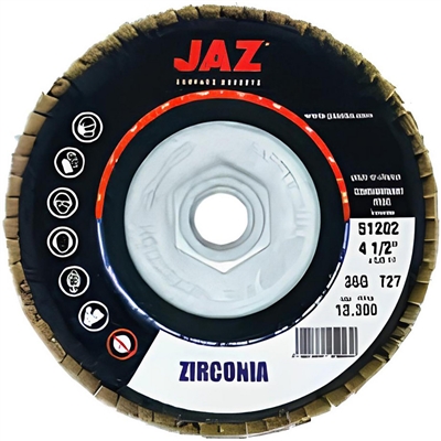 Flap Disc - 4-1/2" w/ 5/8"-11 Arbor -80 Grit JAZ# 51232