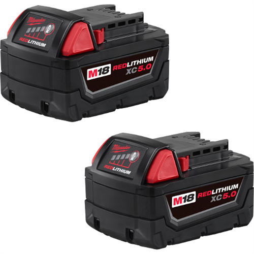 Battery, Milwaukee M18 - 5.0 Amp XC (2 PK)