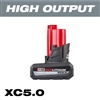 Milwaukee High Output 5.0 ah XC Battery M12 #48-11-2450