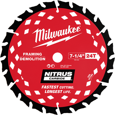 Blade, Nitrus Carbide Demolition / Framing (7-1/4" 24T) Milwaukee #48-41-0750