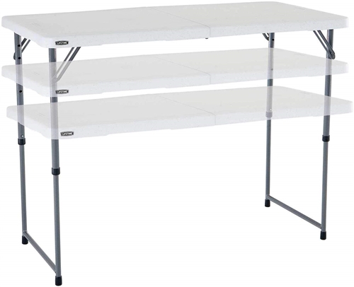 48" x 24" Plastic Top White Folding Table