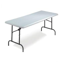 72" x 30" Plastic Top White Folding Table