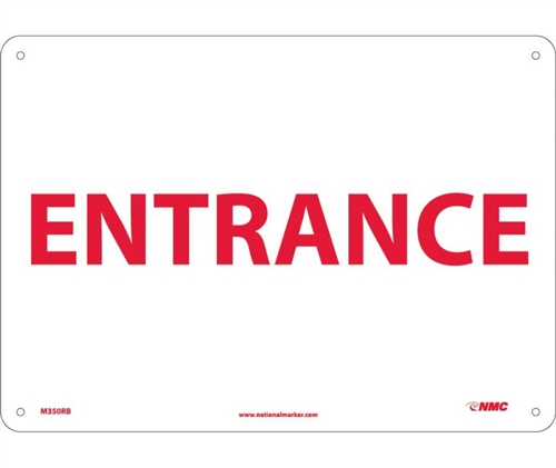 Sign - Entrance 10" x 14" Ridgid Plastic