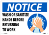 Notice Sign - Wash or Sanitize Hands