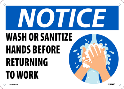 Notice Sign - Wash or Sanitize Hands