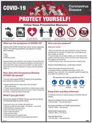 Covid-19 Information Poster - Laminated 18" x 24"