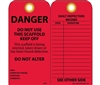 TAGS, SCAFFOLD -RED "DO NOT USE" PAPER W/TIES (25/PKG.)