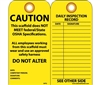 TAGS, SCAFFOLD -YELLOW "DOES NOT MEET OSHA STANDARDS" PAPER  W/TIES (25/PKG.)