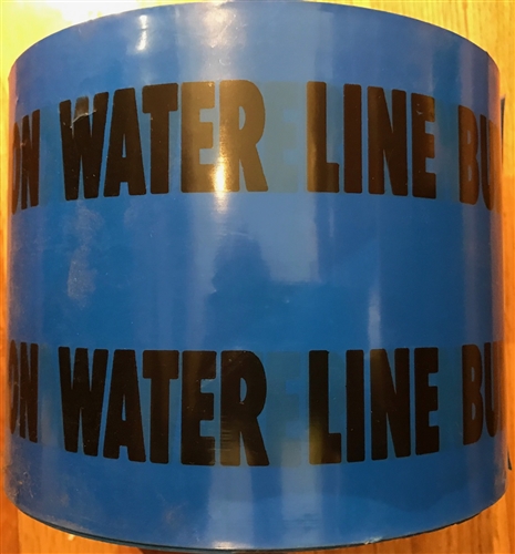 Non-Detectable Tape- Blue 'Water Line Below'
