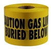 Non-Detectable Tape- Yellow 'Gas Line Below'