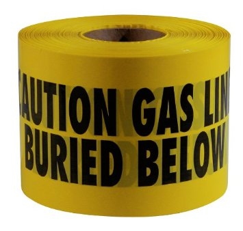 Non-Detectable Tape- Yellow 'Gas Line Below'