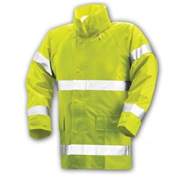 Hi-Viz Rain Jacket w/ Hood- XL
