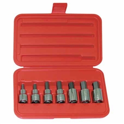 Socket Set, 1/2" Dr. Hex Bit - 7 Pc.
