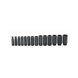 Socket Set, 1/2" Dr. Deep Sockets Only - 14 Pc. (Impact)