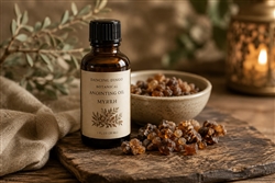 Myrrh Botanical Anointing Oil handcrafted by Dancing Dingo using organic olive oil and pure myrrh essential oil
