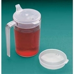 North Coast Medical Clear Cup With Two Lids, 10 oz