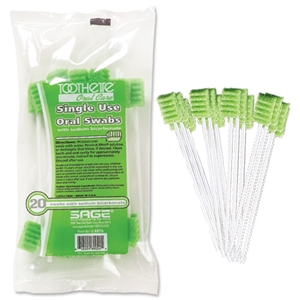 Sage Toothette® Oral Care Plus Swabs with Sodium Bicarbonate