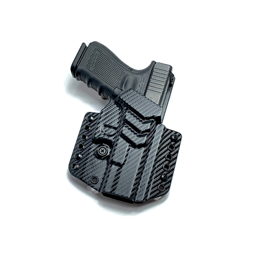 Glock 19 Holster OWB Kydex For Glock 19 19x / Glock 23 25 32 45 / Glock 17  22 31 / Glock 26 27 33 30s (Gen 3 4 5) CZ P10 Pistol Case Waistband Outside  Carry 1.5-2 Belt Clip (Black, Right / Left Hand Draw) – PoLe.Craft Holster