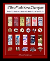 Framed 16x20" St Louis Cardinals World Series replica tickets & patches