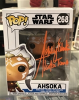 Autographed Ahsoka Tano Funko Pop figure #268 by Ashley Eckstein includes inscription!