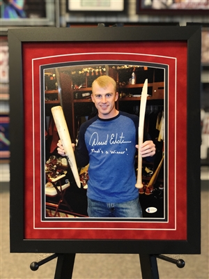 11x14 autographed matted & framed print of St Louis Cardinals 2006 WS MVP David Eckstein
