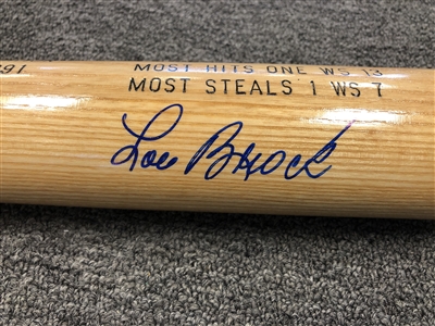 St Louis Cardinals Lou Brock autographed Louisville Slugger Stat Bat