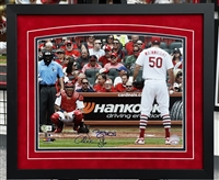 St Louis Cardinals Yadier Molina & Adam Wainwright framed 11x14â€ dual signed pitching print
