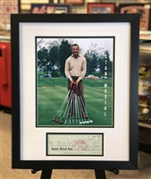 St Louis Cardinals Stan Musial 11x14 golf print with signed check, matted & framed