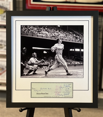 Stan Musial 10x13â€ print with personal signed check