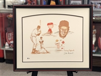 Stan Musial 16X20 Charlie Brown autographed print matted & framed